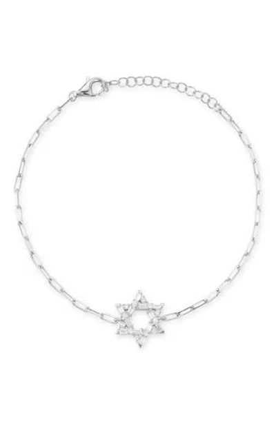 Glaze Jewelry Star Of David Pendant Bracelet In Silver