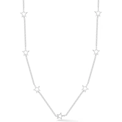 Glaze Jewelry Star Station Chain Necklace In Silver