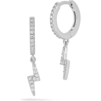 Glaze Jewelry Sterling Silver Bolt Huggie Hoop Earrings