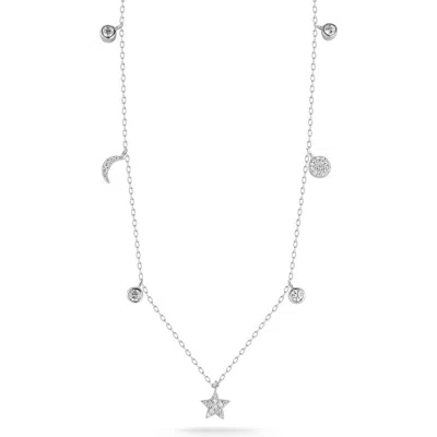 Glaze Jewelry Sterling Silver Celestial Station Necklace