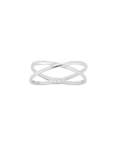 Glaze Jewelry Sterling Silver Criss Cross Ring In Metallic