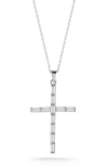 Glaze Jewelry Sterling Silver Cross Pendant Necklace In Metallic