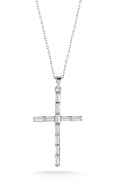 Glaze Jewelry Sterling Silver Cross Pendant Necklace In Metallic