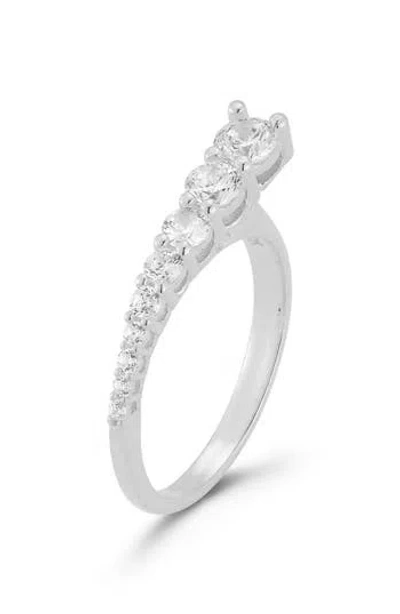 Glaze Jewelry Sterling Silver Cubic Zirconia Ring In Metallic