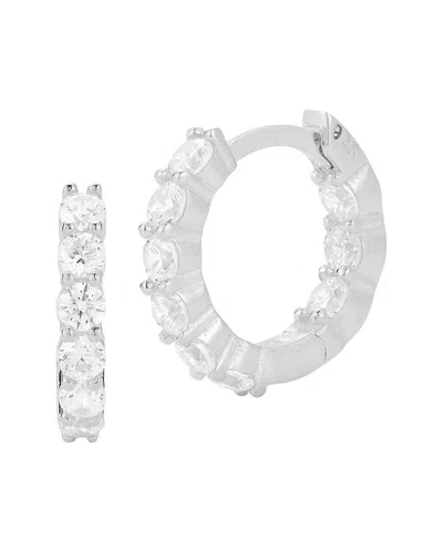 Glaze Jewelry Sterling Silver Cz Inside Out Hoops In Metallic