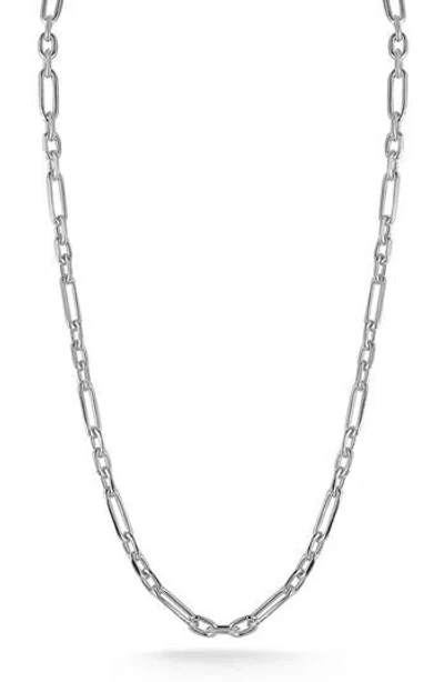 Glaze Jewelry Sterling Silver Figaro Necklace In Metallic