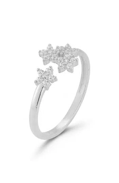Glaze Jewelry Sterling Silver Flower Cuff Ring