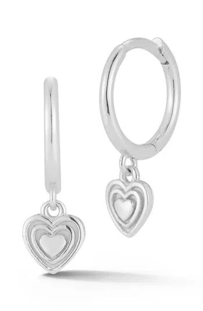 Glaze Jewelry Sterling Silver Heart Huggie Hoop Earrings