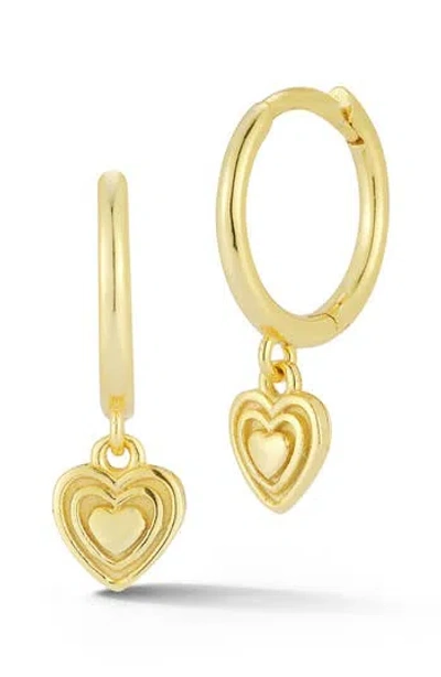 Glaze Jewelry Sterling Silver Heart Huggie Hoop Earrings In Gold