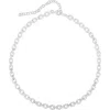 Glaze Jewelry Sterling Silver Link Choker Necklace In Metallic