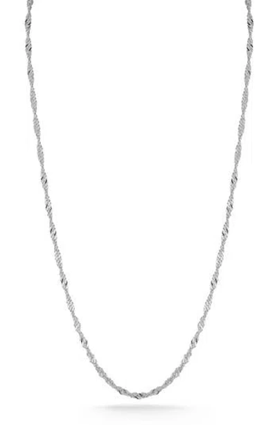 Glaze Jewelry Sterling Silver Singapore Necklace In Metallic