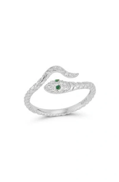 Glaze Jewelry Sterling Silver Snake Ring In Metallic