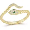 Glaze Jewelry Sterling Silver Snake Ring In Gold