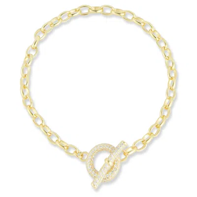 Glaze Jewelry Sterling Silver Toggle Bracelet In Gold