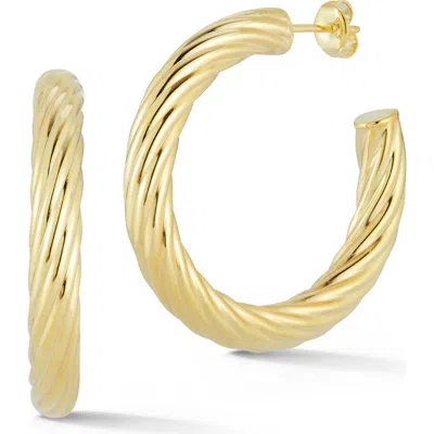 Glaze Jewelry Sterling Silver Twist Hoop Earrings In Gold