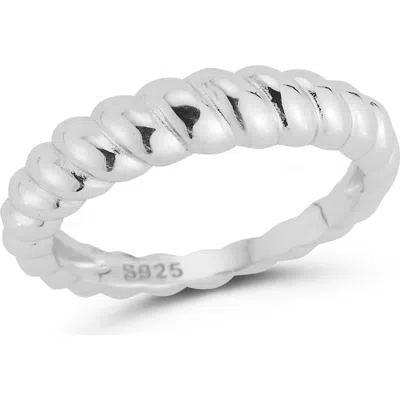 Glaze Jewelry Sterling Silver Twist Ring In Metallic