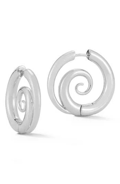 Glaze Jewelry Swirl Hoop Earrings In Silver