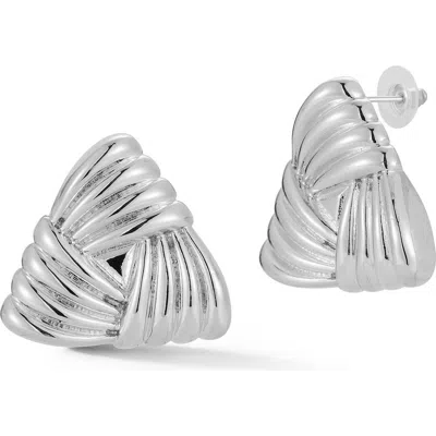Glaze Jewelry Textured Triangle Stud Earrings In Silver