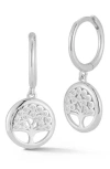 Glaze Jewelry Tree Of Life Huggie Hoop Earrings In White