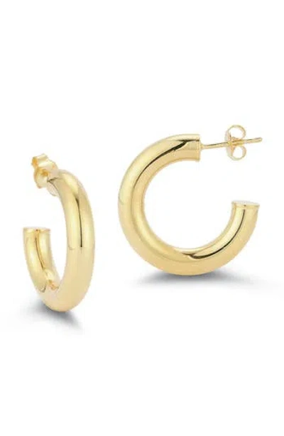 Glaze Jewelry 14k Over Silver Thick Hoops In Gold