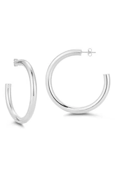 Glaze Jewelry Tubular Hoop Earrings In Silver