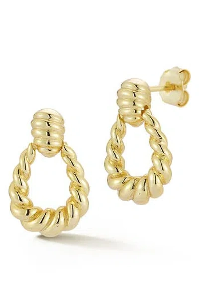 Glaze Jewelry Twisted Doorknocker Drop Earrings In Gold
