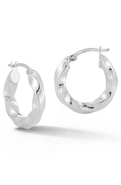 Glaze Jewelry Twisted Hoop Earrings In Silver
