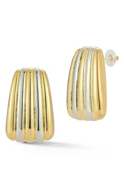 Glaze Jewelry Two Tone J-huggie Earrings In Metallic
