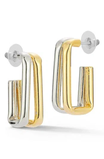 Glaze Jewelry Two Tone Statement Hoop Earrings In Metallic