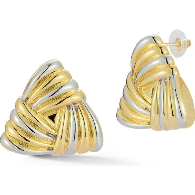 Glaze Jewelry Two Tone Statement Stud Earrings