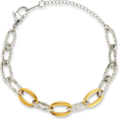 Glaze Jewelry Two-tone Oval Link Chain Bracelet In Metallic