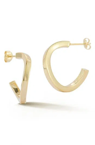 Glaze Jewelry 14k Gold Over Sterling Silver Wavy Square Tube Hoo