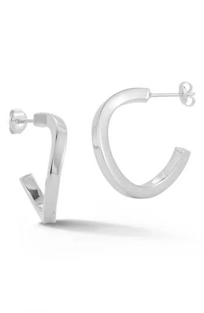 Glaze Jewelry Sterling Silver Wavy Square Tube Hoops