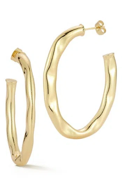 Glaze Jewelry Wavy Oval Hoop Earrings In Gold