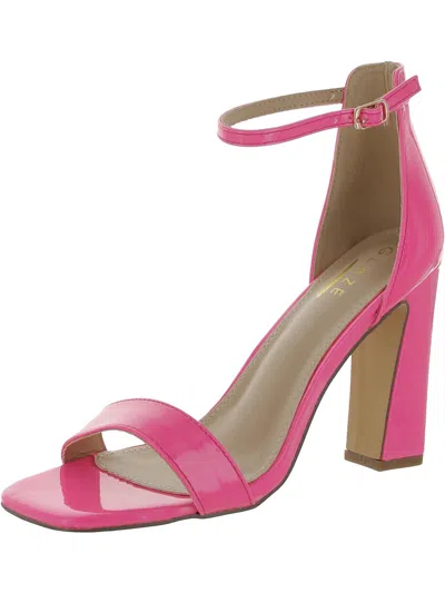 Glaze Womens Solid Patent Block Heel In Pink