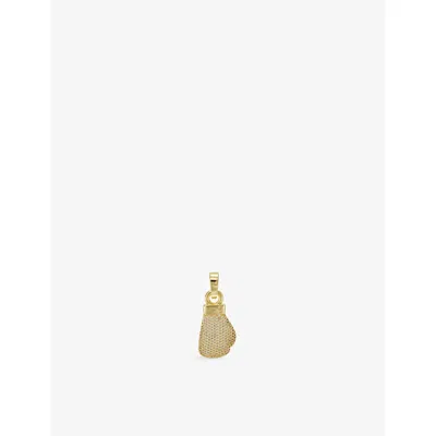 Gld Mens Iced Boxing Glove 18ct Gold-plated Pendant