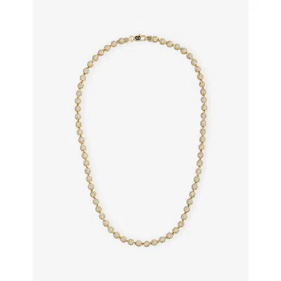 Gld Mens Iced Ball 4mm 18ct Gold-plated Necklace