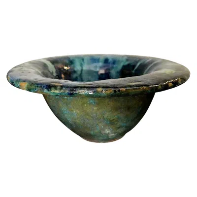 Pre-owned Glen Lukens Signed Mid-century Modern Glazed Ceramic California Pottery Bowl In Gray