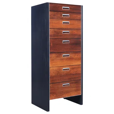 Pre-owned Glenn Of California Mid-century Modern Rosewood Tall Dresser By Robert Baron For  In Brown