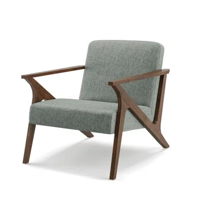 Glenwillow Home 30" Wide Grove Mcm Wood Frame Upholstered Accent Chair In Taylor Gray