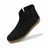 Glerups Unisex Felt Boots With Leather Sole In Charcoal