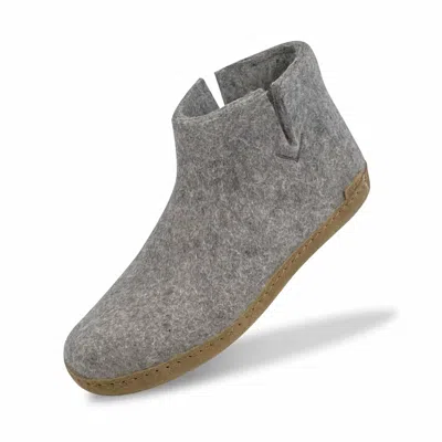 Glerups Unisex Felt Boots With Leather Sole In Grey