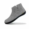 Glerups Unisex Felt Low Boots With Black Rubber Sole In Grey