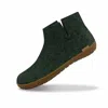 Glerups Unisex Felt Low Boots With Honey Rubber Sole In Forest