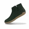 Glerups Unisex Felt Low Boots With Leather Sole In Forest