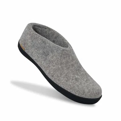 Glerups Unisex Felt Slipper With Natural Rubber Sole In Grey