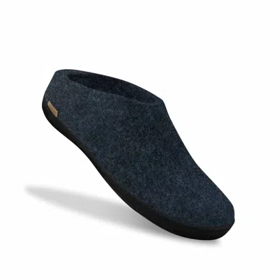 Glerups Unisex Slip-on With Black Natural Rubber Sole In Denim