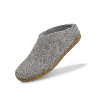 Glerups Unisex Slip-on With Leather Sole Slippers In Grey