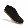 Glerups Unisex Slippers With Leather Sole In Charcoal