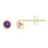 Glistening Jewels 10k Gold 5mm Round Amethyst Stud Earrings In Gold